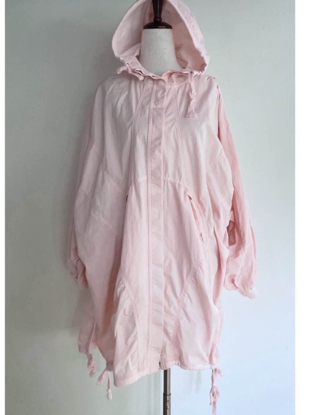 Anthro Daily Practice Oversized Parachute Light Pink Utility Hoodie Hood Jacket‌